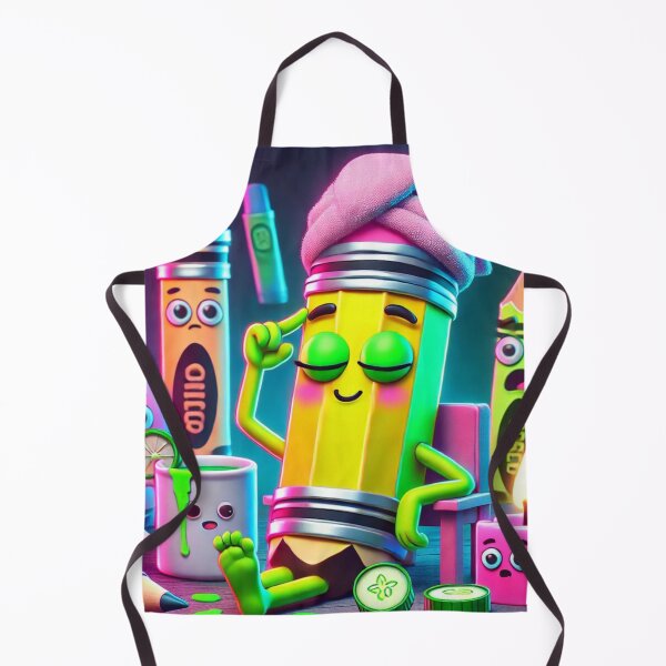 Item preview, Neon Pencil Spa Day – Kawaii Self-Care for Burned-Out Creatives designed and sold by ComedyInkFactor.