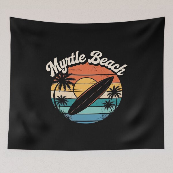 Item preview, Myrtle Beach South Carolina Palm Tree Surf 70's Retro Sunset designed and sold by TAYLOROUSDALE.