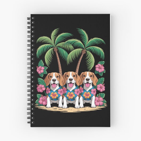 Item preview, Cute Basset Hound Dogs Hawaiian Tops Palm Trees Ocean Beach designed and sold by Voidbinder.