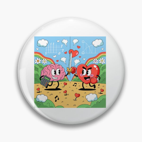 Item preview, Heart vs Brain – The Eternal Battle designed and sold by JustFunnyStuff.