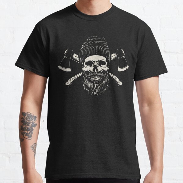 Bearded Lumberjack Skull Classic T-Shirt