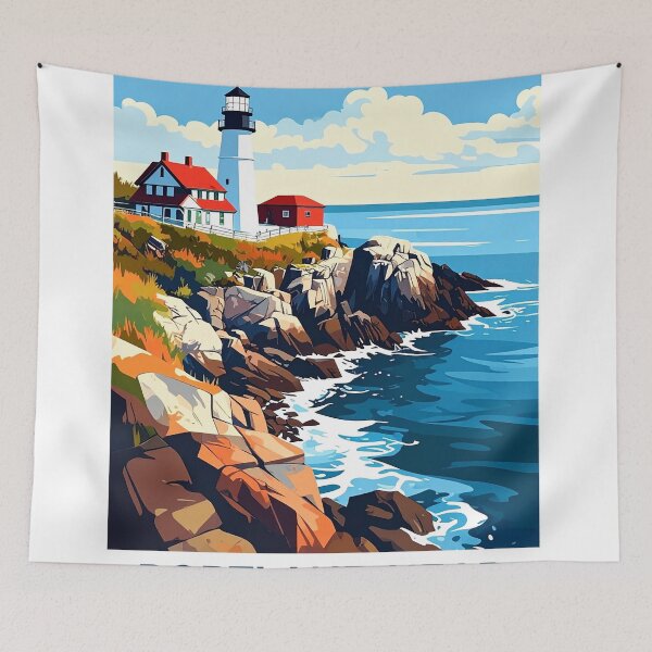 Item preview, Portland Head Miane Light Poster designed and sold by TulipaGraphics.