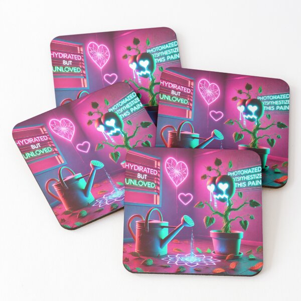 Item preview, Hydrated But Unloved – Neon Sad Plant Heartbreak designed and sold by ComedyInkFactor.