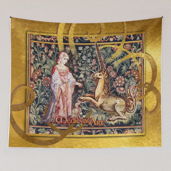 Item preview, Medieval Art - Lady, Dog and the Unicorn (by ACCI) designed and sold by VanyssaGraphics.