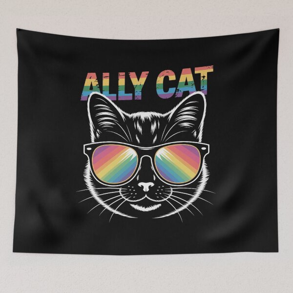 Item preview, Ally Cat Sunglasses Gay Rainbow Pride Lgbt designed and sold by Elenasriveras.