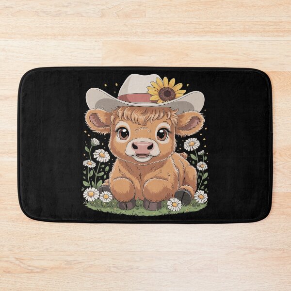 Item preview, Cute Highland Cow Scottish Hairy Cattle Floral designed and sold by Shannon Bosley.