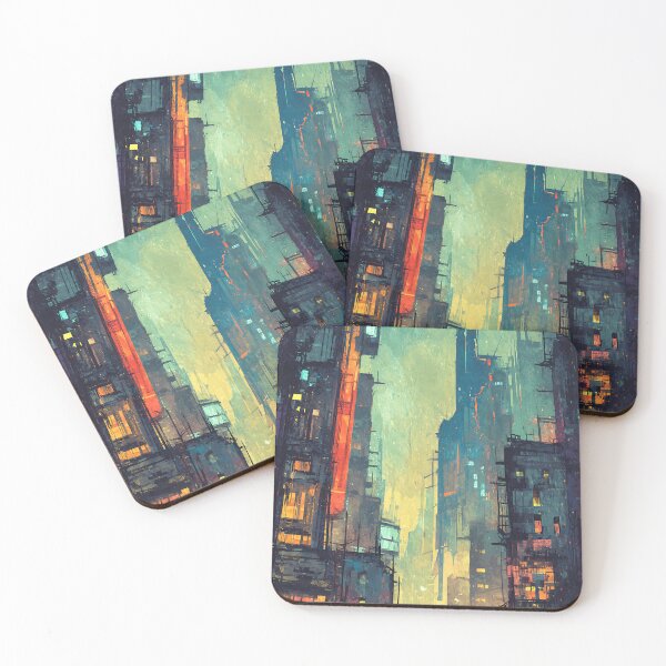 Item preview, Futuristic Cyberpunk Cityscape Neon Night designed and sold by bapupa.