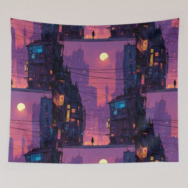 Item preview, Urban Cyberpunk Cityscape Sci-Fi Skyline designed and sold by bapupa.