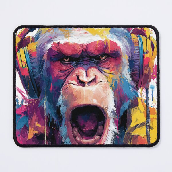 Item preview, Stylish Dj Monkey Ape Vibe With Colorful Headphones designed and sold by GrinGalore.