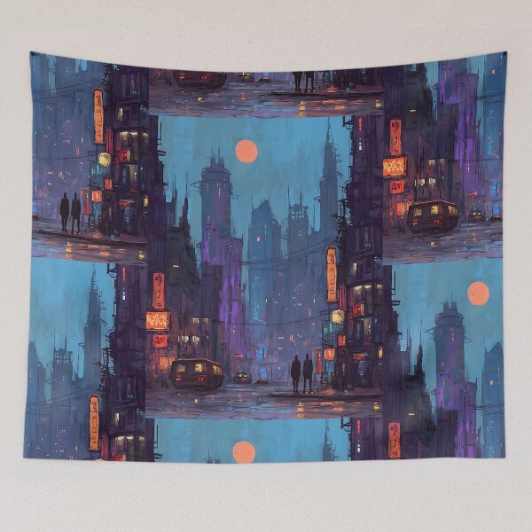 Item preview, Neon Cyberpunk Cityscape Synthwave Vibe designed and sold by bapupa.