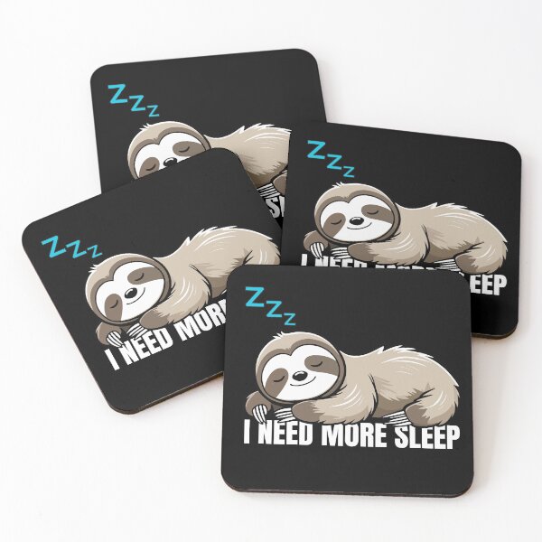 Item preview, I need more sleep – funny sloth sleeping on letters with ZZZ designed and sold by JustFunnyStuff.
