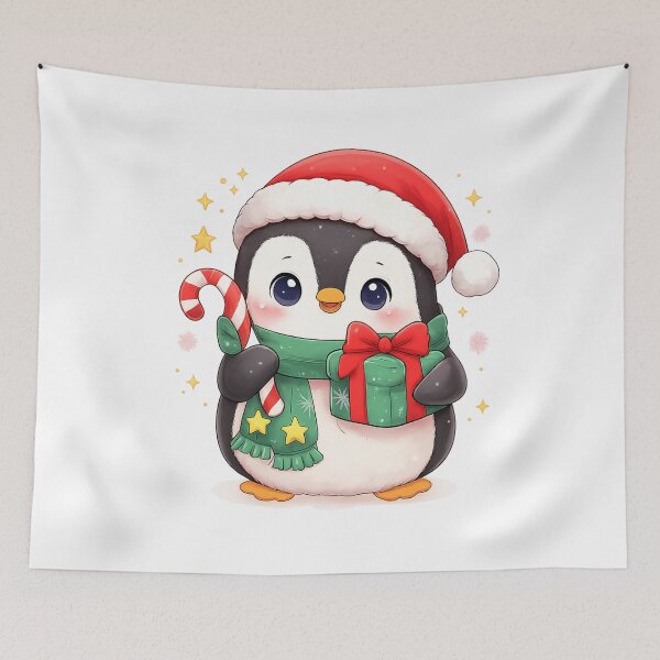 Item preview, Kawaii Christmas Penguin – Cute Cozy Holiday Friend designed and sold by kimkosovo.