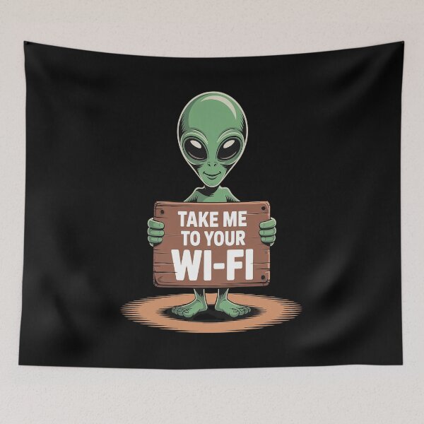 Item preview, Cute Martian Wi-Fi Funny Alien designed and sold by Shannon Bosley.