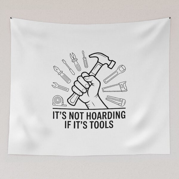 Item preview, One More Tool Line Art – Carpenter Handyman DIY Tools Lover Humor Design designed and sold by WSPrintCrafter.