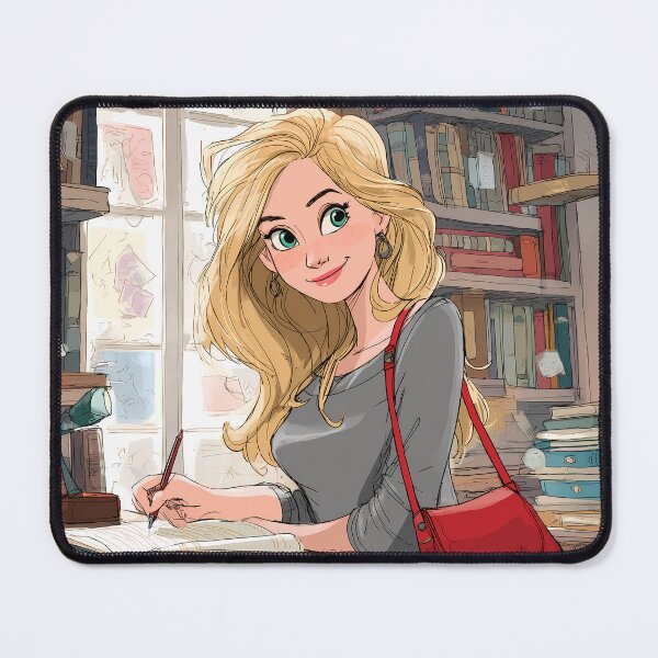 Item preview, Blonde Writer in Cozy Vintage Library designed and sold by Chytanka.