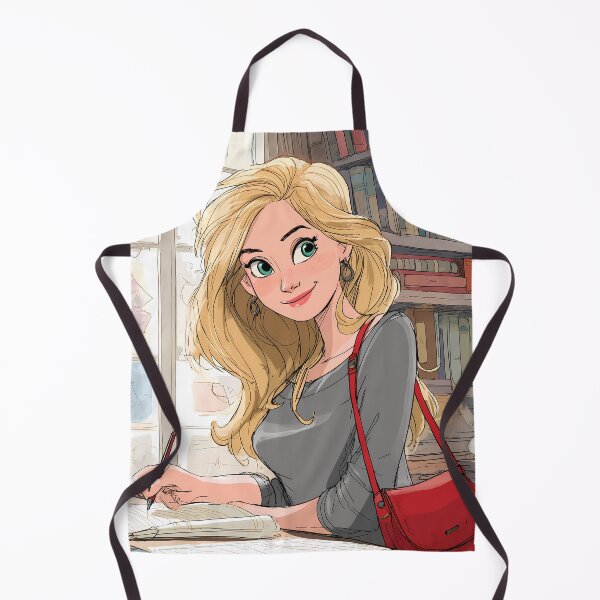 Item preview, Blonde Writer in Cozy Vintage Library designed and sold by Chytanka.