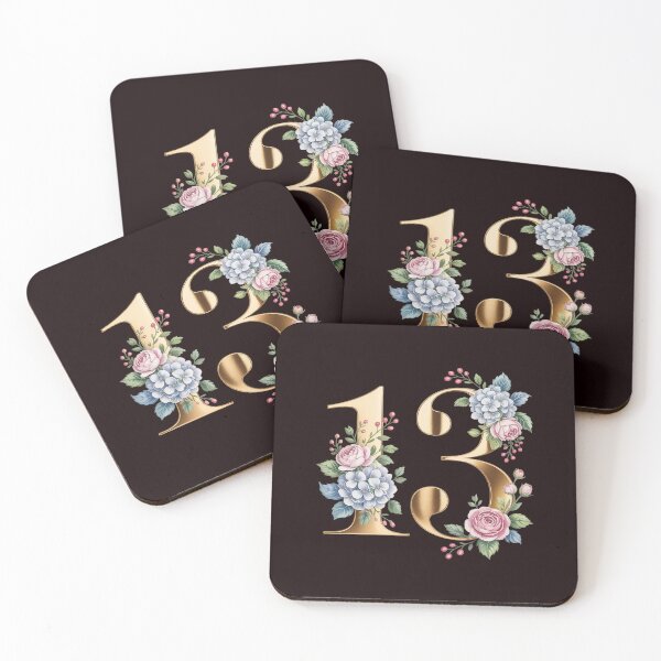 Item preview, Cute Monogram Initial Coloured Numbers Flowers 13 designed and sold by Shannon Bosley.