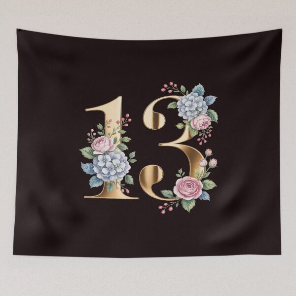 Item preview, Cute Monogram Initial Coloured Numbers Flowers 13 designed and sold by Shannon Bosley.