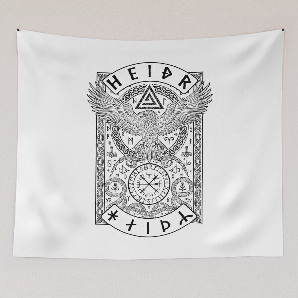 Item preview, Viking Raven Honor Vintage Honour Runes Norse Mythology designed and sold by GrandeDuc.