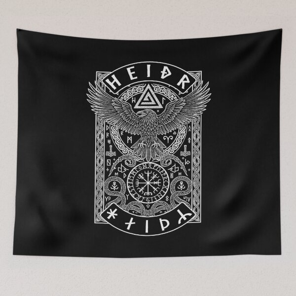 Item preview, Viking Raven Honor Vintage Honour Runes Norse Mythology designed and sold by GrandeDuc.