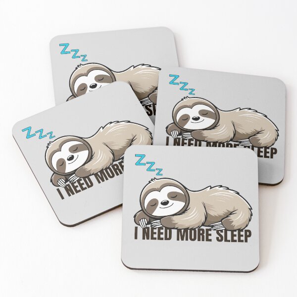 Item preview, I need more sleep – funny sloth sleeping on letters with ZZZ designed and sold by JustFunnyStuff.