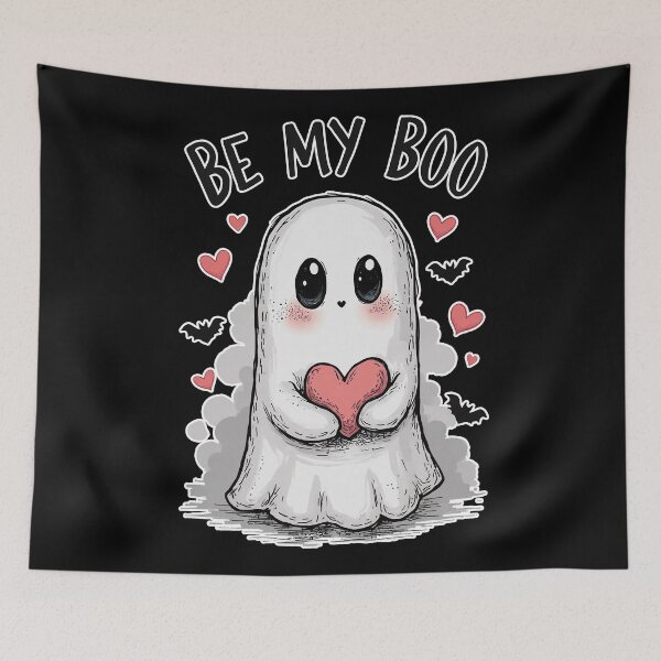 Item preview, Be My Boo – Cute Ghost Holding a Heart designed and sold by cr6zym1nd.