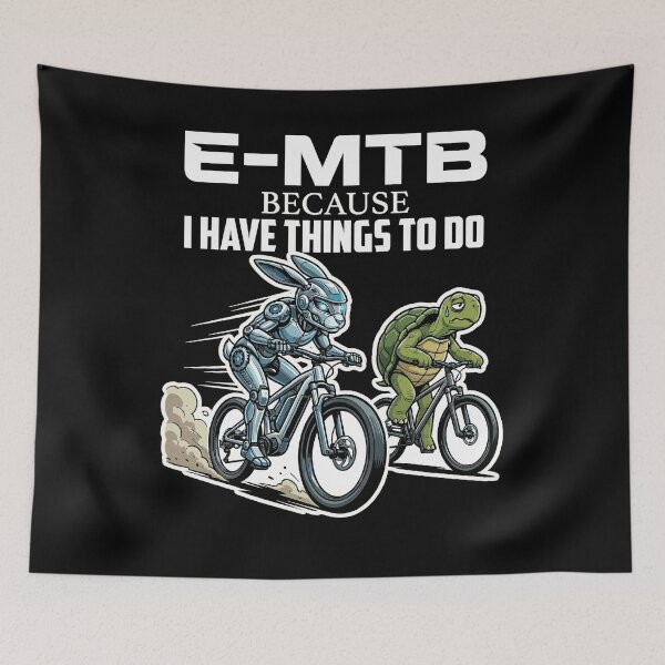 Item preview, Funny E-MTB Rabbit Turtle Race Electric Mountain Bike Humor designed and sold by Cedinho.