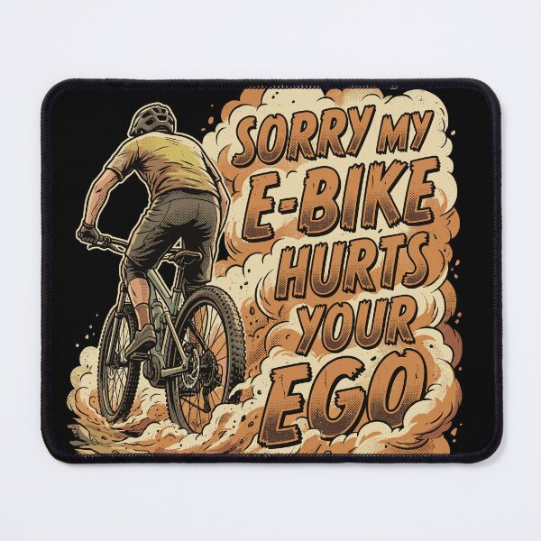 Item preview, Sorry My E-Bike Hurts Your Ego Funny MTB Dust Cloud Comic designed and sold by Cedinho.