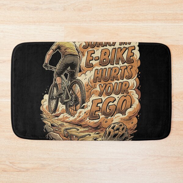 Item preview, Sorry My E-Bike Hurts Your Ego Funny MTB Dust Cloud Comic designed and sold by Cedinho.