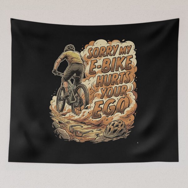Item preview, Sorry My E-Bike Hurts Your Ego Funny MTB Dust Cloud Comic designed and sold by Cedinho.