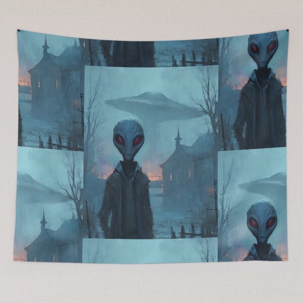Item preview, Extraterrestrial Grey Alien Deep Space designed and sold by bapupa.