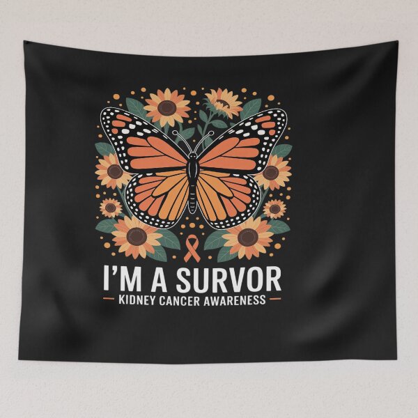 Item preview, Orange Butterfly Im A Survivor Kidney Cancer Awareness designed and sold by VladimiaPutin.