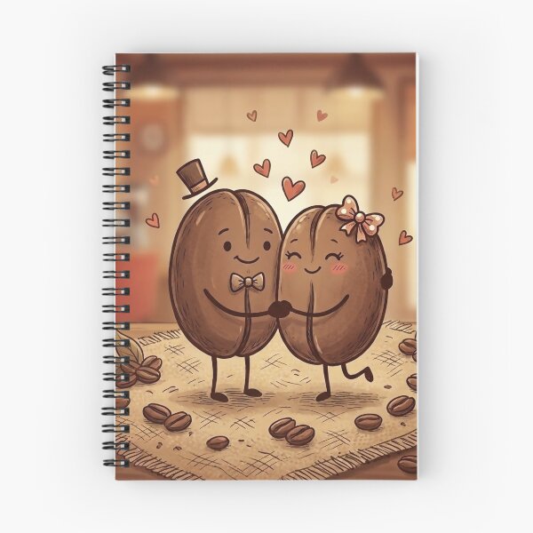 Item preview, Coffee Bean Love Couple - Cute Cartoon Art designed and sold by M3PicsStudio.