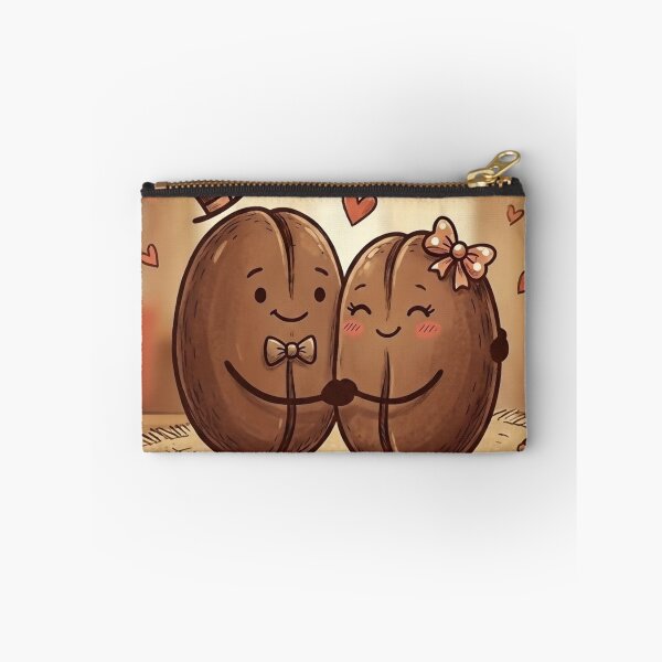 Item preview, Coffee Bean Love Couple - Cute Cartoon Art designed and sold by M3PicsStudio.