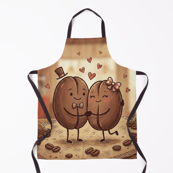 Item preview, Coffee Bean Love Couple - Cute Cartoon Art designed and sold by M3PicsStudio.