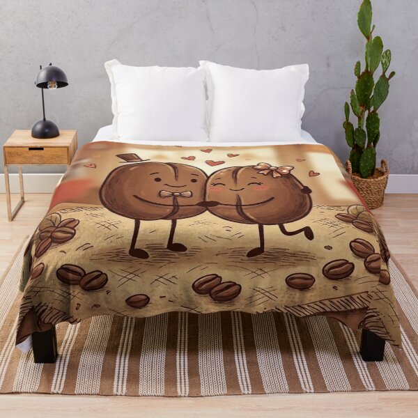 Item preview, Coffee Bean Love Couple - Cute Cartoon Art designed and sold by M3PicsStudio.