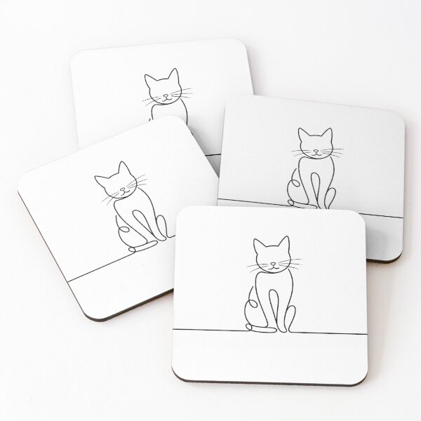 Item preview, Elegant Cat Minimal Line Art designed and sold by PawJoyParents.