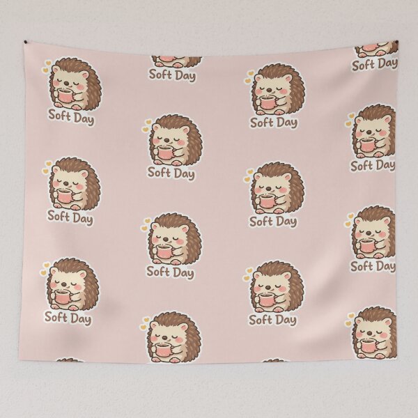 Item preview, Soft Day Hedgehog – Cute Cozy Self Care Quote designed and sold by Still Breathing Studio.