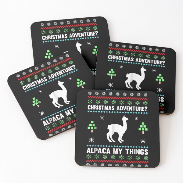 Item preview, Christmas Adventure Alpaca My Things Funny Animal Pun Ugly Sweater Holiday Art designed and sold by EvelysEmelia.