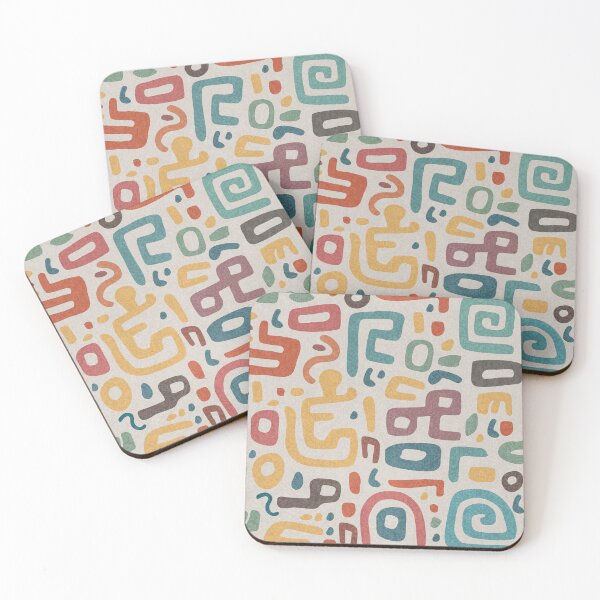 Item preview, Playful Abstract Tribal Symbols Seamless Pattern designed and sold by SylvieVibes.