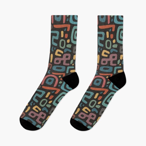Item preview, Playful Abstract Tribal Symbols Seamless Pattern designed and sold by SylvieVibes.
