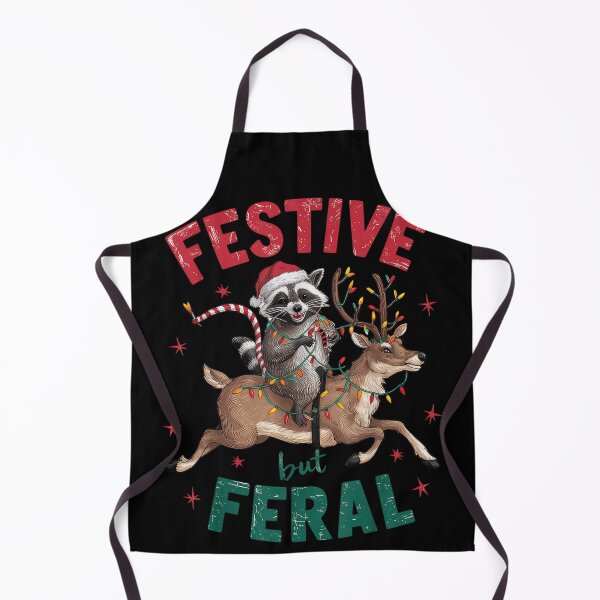 Item preview, Festive But Feral Raccoon Riding Reindeer Funny Wildlife Christmas Animal Pun Art designed and sold by EvelysEmelia.