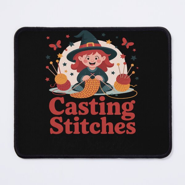 Item preview, Cute Witch Casting Stitches Funny Crochet Square designed and sold by Slwankol.