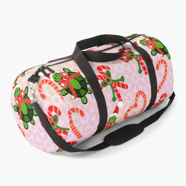 Item preview, Cute Christmas Turtle Duffle Bag – Festive Candy Cane Holiday Pattern designed and sold by HopeAndHustle.