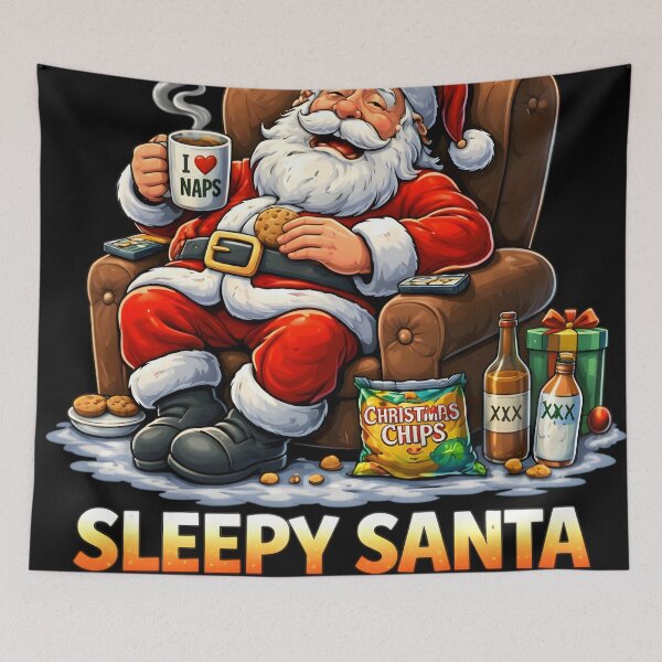 Item preview, Sleepy Santa Funny Christmas Cartoon designed and sold by SoulenCify.