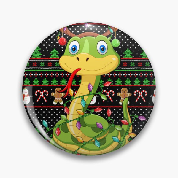 Artikelvorschau, Niedliche Schlange mit Rentiergeweih und Weihnachtslichtern – Hässlicher Weihnachtspullover-Design entworfen und verkauft von Jone Cham.