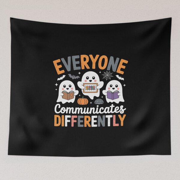 Item preview, Everyone Communicates Differently Halloween SLP Sped Teacher  designed and sold by CombatTask.