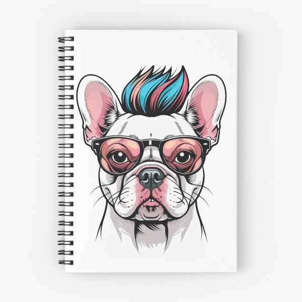 Item preview, Retrato de perro bulldog francés blanco punk designed and sold by Spectral2.