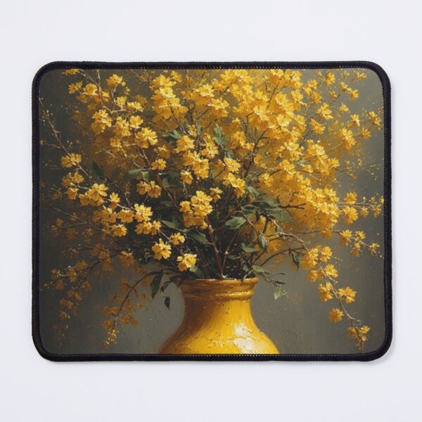 Item preview, Golden Wattle in a Yellow Vase — Fine Art Still Life designed and sold by Rees Pearse.