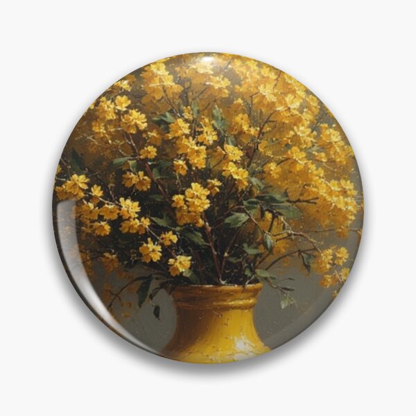 Item preview, Golden Wattle in a Yellow Vase — Fine Art Still Life designed and sold by Rees Pearse.